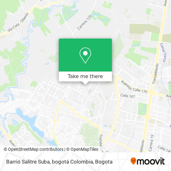 Barrió Salitre Suba, bogotá Colombia map
