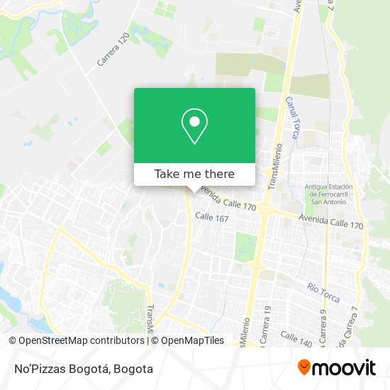 No’Pizzas Bogotá map