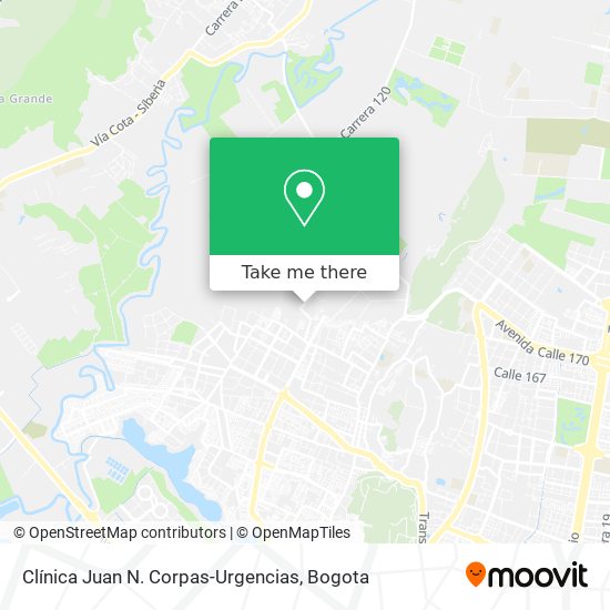 Mapa de Clínica Juan N. Corpas-Urgencias