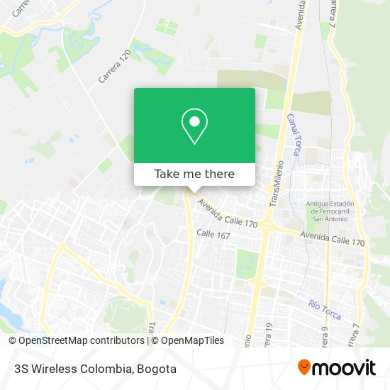 Mapa de 3S Wireless Colombia