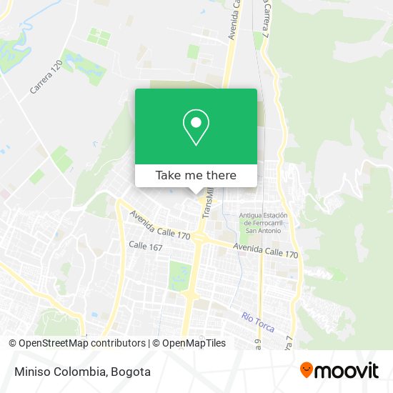 Mapa de Miniso Colombia