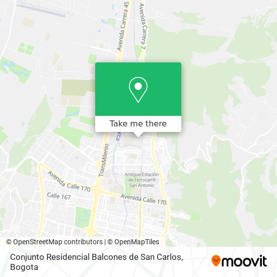Mapa de Conjunto Residencial Balcones de San Carlos