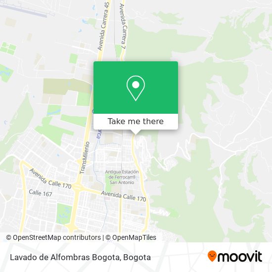 Mapa de Lavado de Alfombras Bogota