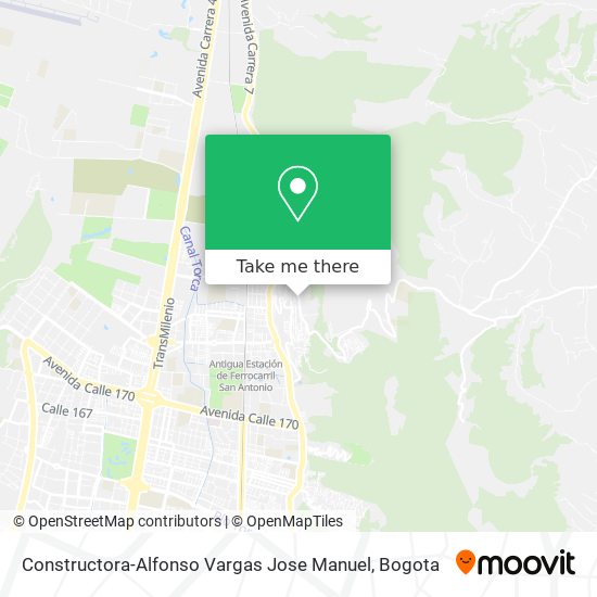 Mapa de Constructora-Alfonso Vargas Jose Manuel