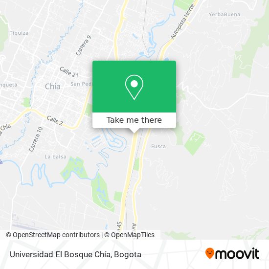 Universidad El Bosque Chía map