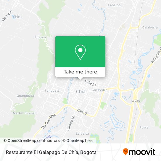 Mapa de Restaurante El Galápago De Chía