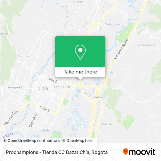 Prochampions - Tienda CC Bazar Chía map