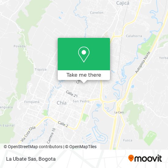 Mapa de La Ubate Sas