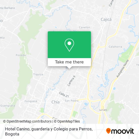 Mapa de Hotel Canino, guardería y Colegio para Perros