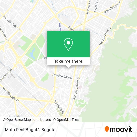Mapa de Moto Rent Bogotà