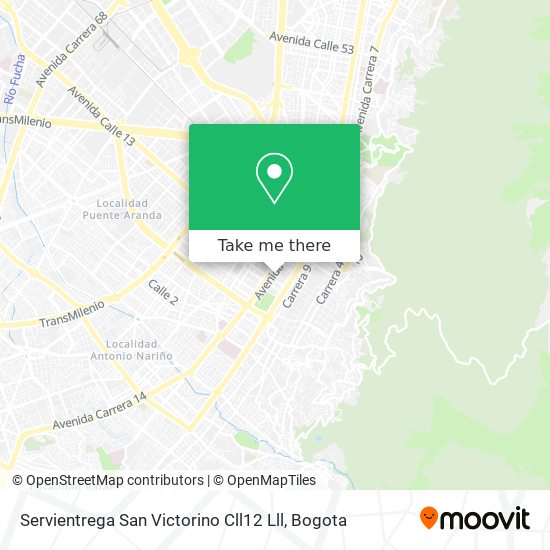 Mapa de Servientrega San Victorino Cll12 Lll