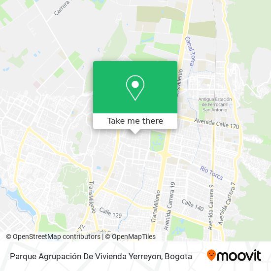 Mapa de Parque Agrupación De Vivienda Yerreyon