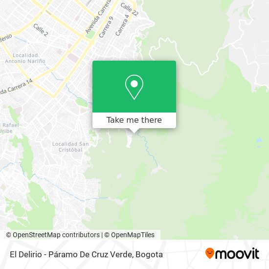 Mapa de El Delirio - Páramo De Cruz Verde