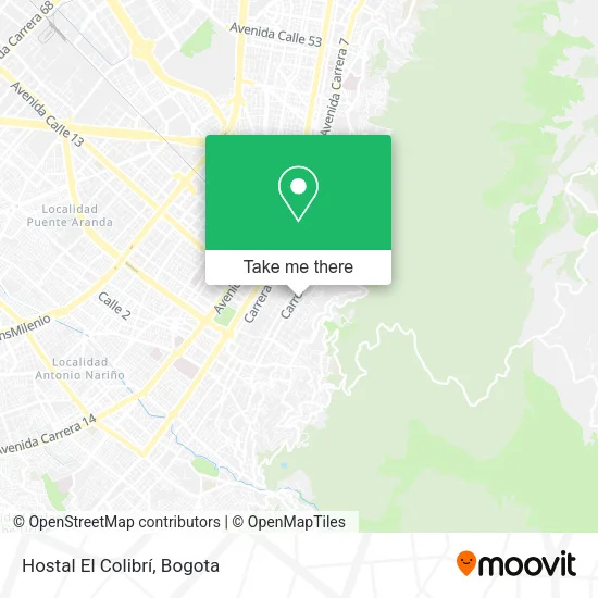 Hostal El Colibrí map