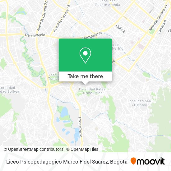 Mapa de Liceo Psicopedagógico Marco Fidel Suárez