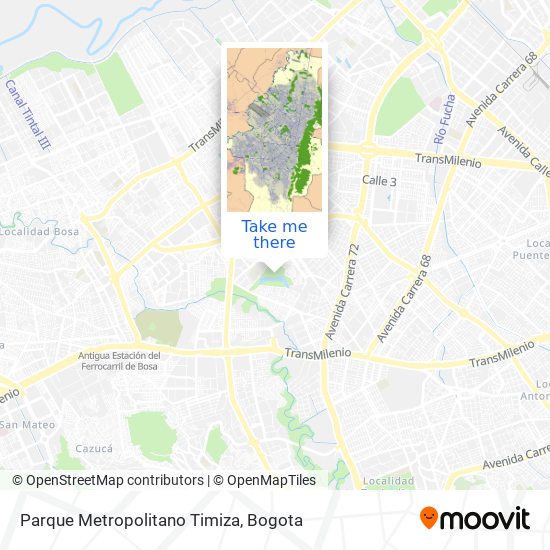 Mapa de Parque Metropolitano Timiza