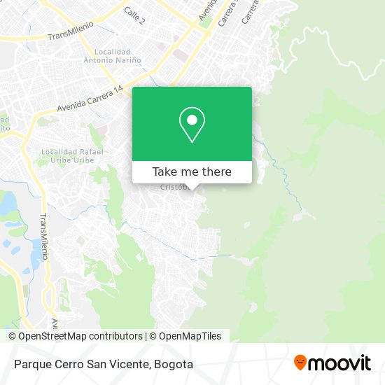 Parque Cerro San Vicente map