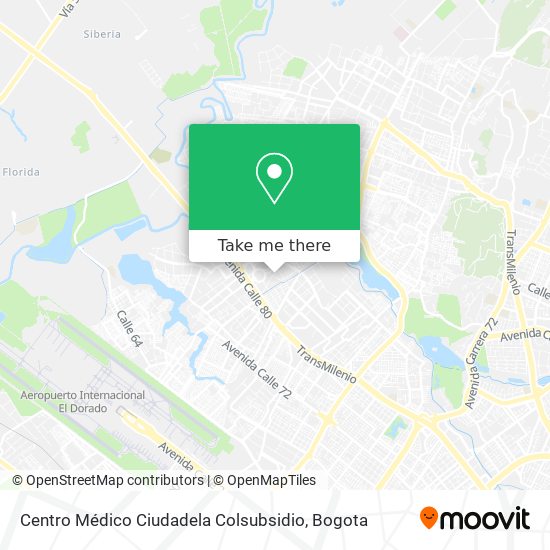 Mapa de Centro Médico Ciudadela Colsubsidio