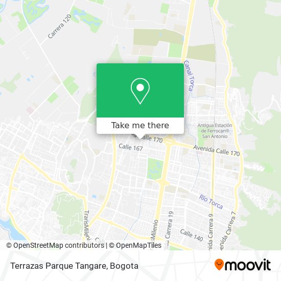 Terrazas Parque Tangare map