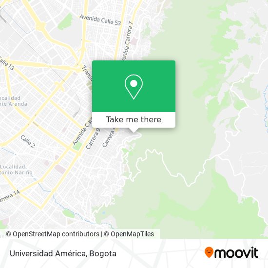 Universidad América map