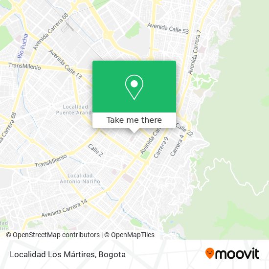 Localidad Los Mártires map