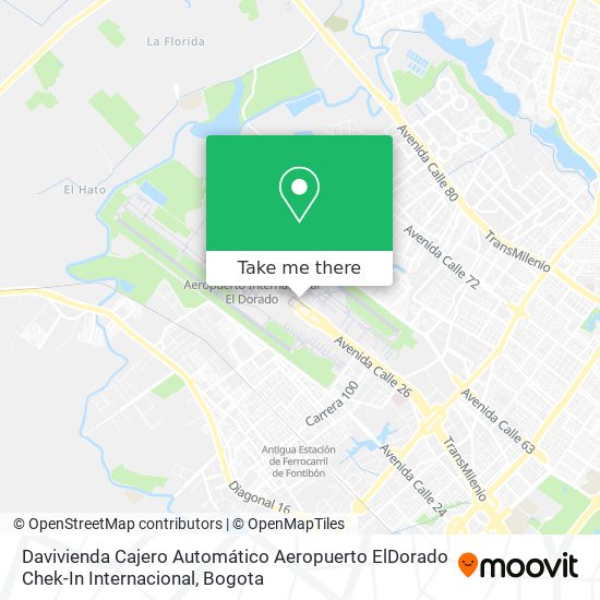 Davivienda Cajero Automático Aeropuerto ElDorado Chek-In Internacional map