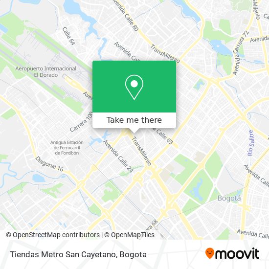 Tiendas Metro San Cayetano map