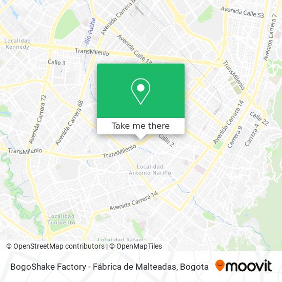 Mapa de BogoShake Factory - Fábrica de Malteadas