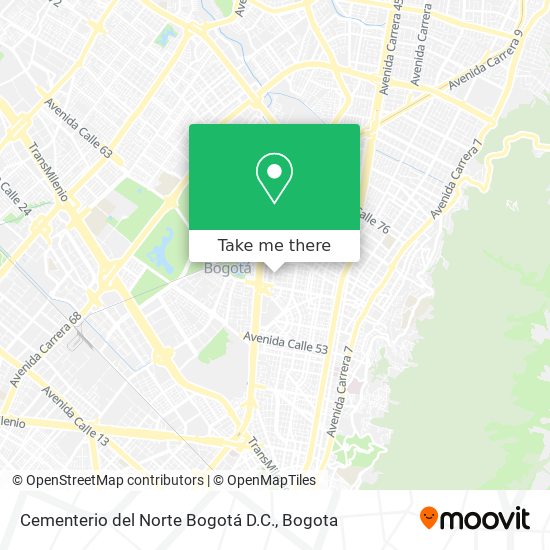 Mapa de Cementerio del Norte Bogotá D.C.