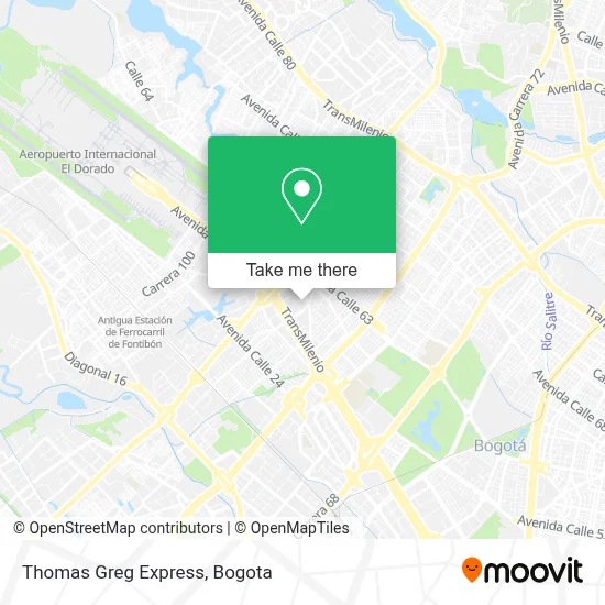 Thomas Greg Express map