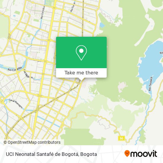 UCI Neonatal Santafé de Bogotá map