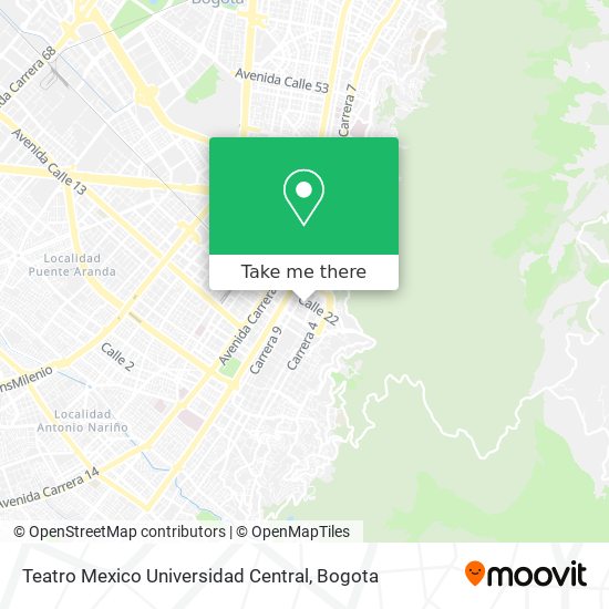Teatro Mexico Universidad Central map