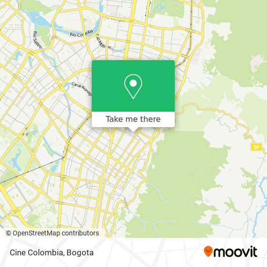 Cine Colombia map