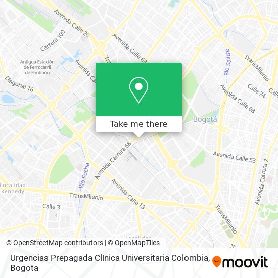 Urgencias Prepagada Clínica Universitaria Colombia map