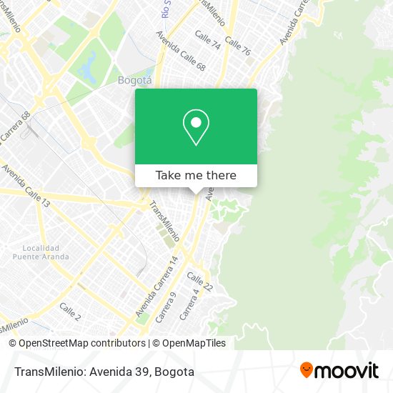 TransMilenio: Avenida 39 map