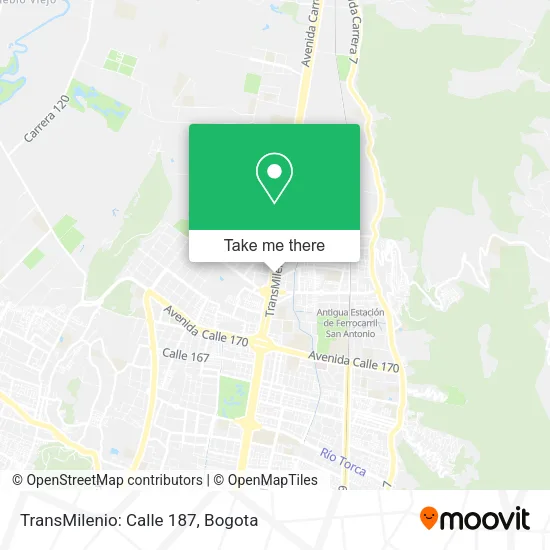TransMilenio: Calle 187 map