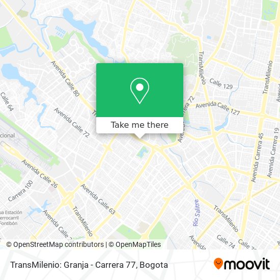 TransMilenio: Granja - Carrera 77 map