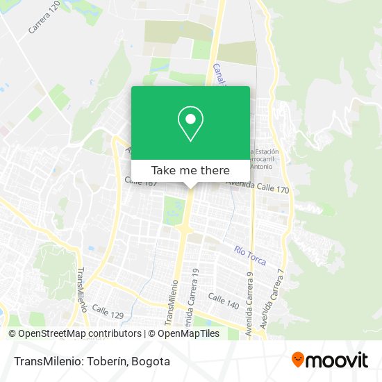TransMilenio: Toberín map