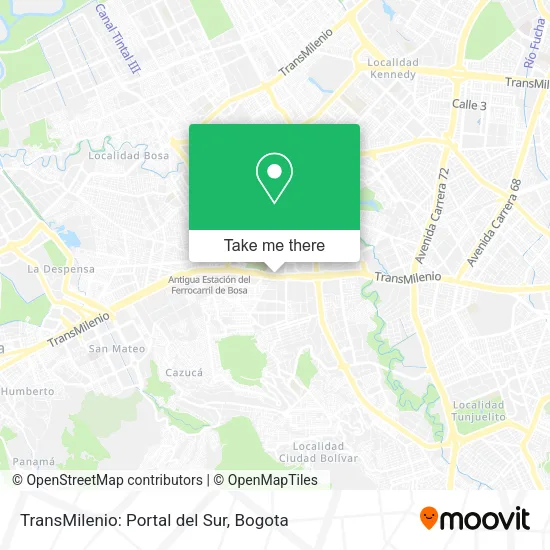 Mapa de TransMilenio: Portal del Sur