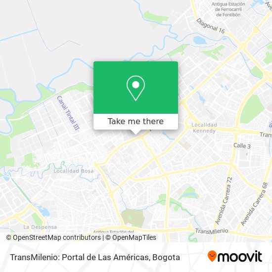 TransMilenio: Portal de Las Américas map