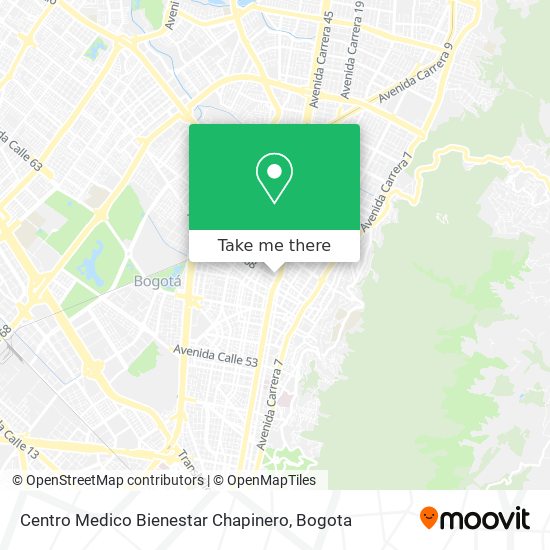 Mapa de Centro Medico Bienestar Chapinero