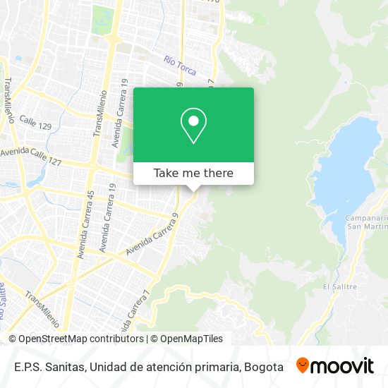 E.P.S. Sanitas, Unidad de atención primaria map