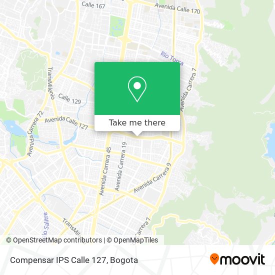 Mapa de Compensar IPS Calle 127