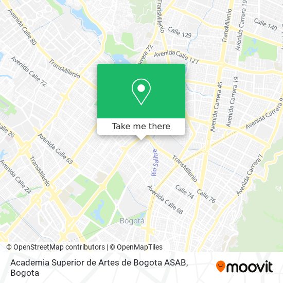 Academia Superior de Artes de Bogota ASAB map