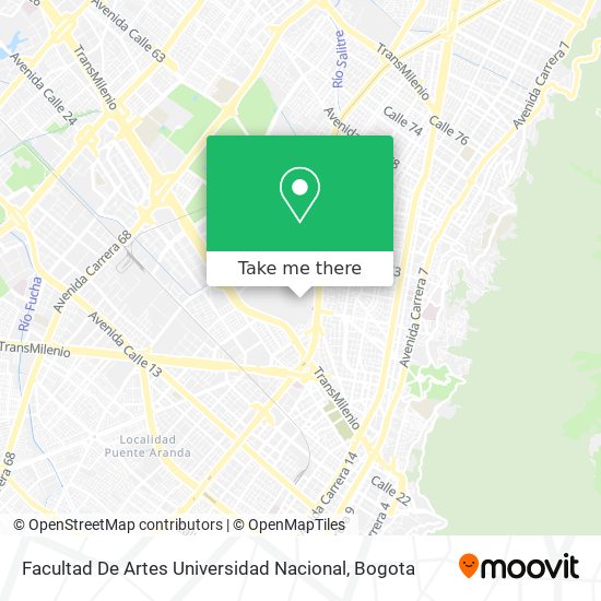 Facultad De Artes Universidad Nacional map