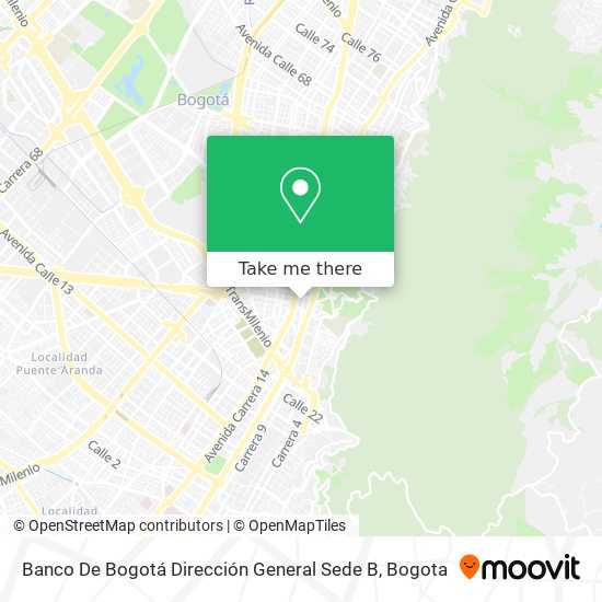 Mapa de Banco De Bogotá Dirección General Sede B