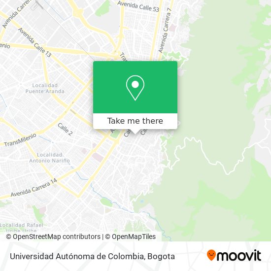 Universidad Autónoma de Colombia map