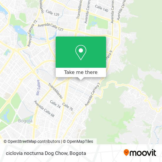 ciclovía nocturna Dog Chow map
