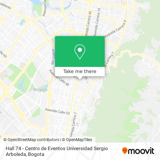 Hall 74 - Centro de Eventos Universidad Sergio Arboleda map