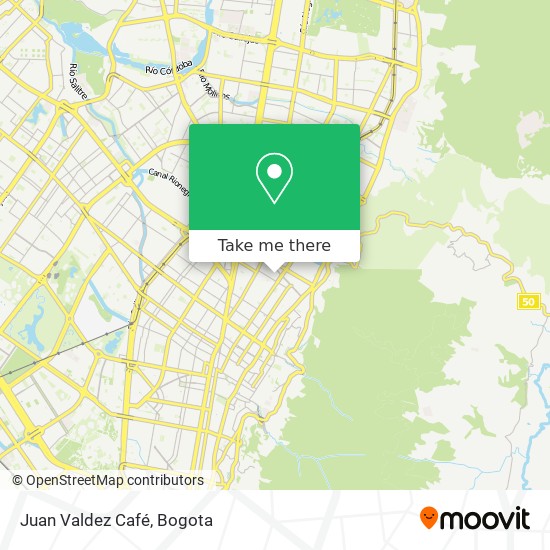 Juan Valdez Café map